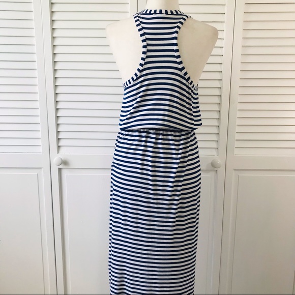 J. CREW Blue White Sleeveless Maxi Dress Size S - Picture 5 of 10